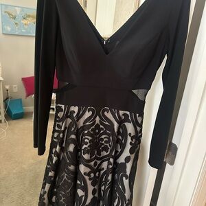 Black and Cream Cocktail Dress